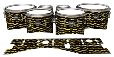 Mapex Quantum Tenor Drum Slips - Wave Brush Strokes Yellow and Black (Yellow)
