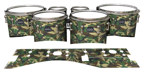 Mapex Quantum Tenor Drum Slips - Woodland Traditional Camouflage (Neutral)