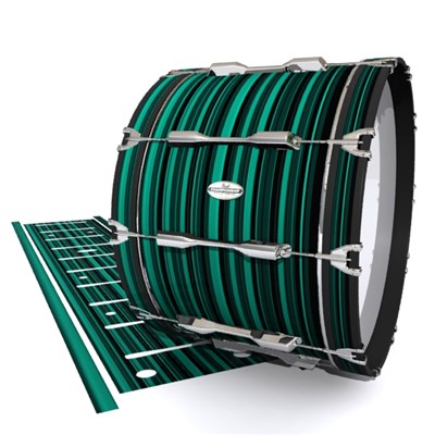 Pearl Championship Maple Bass Drum Slip - Aqua Horizon Stripes (Aqua)