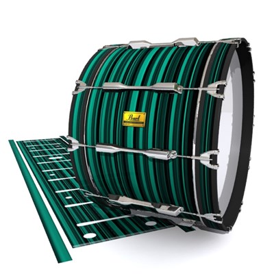 Pearl Championship Maple Bass Drum Slip (Old) - Aqua Horizon Stripes (Aqua)