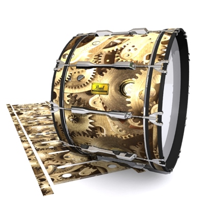 Pearl Championship Maple Bass Drum Slip (Old) - Golden Gears (Themed)