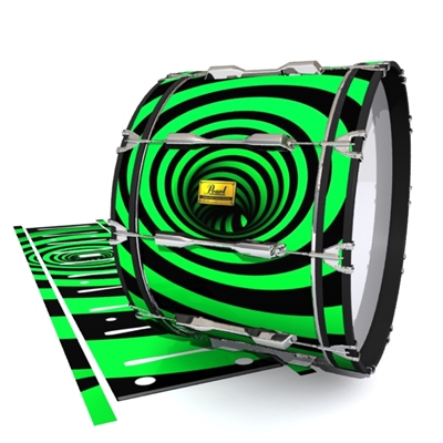 Pearl Championship Maple Bass Drum Slip (Old) - Green Vortex Illusion (Themed)