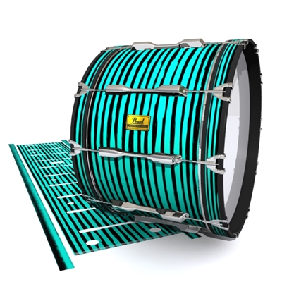 Pearl Championship Maple Bass Drum Slip (OLD) - Lateral Brush Strokes Aqua and Black (Blue) (Green)