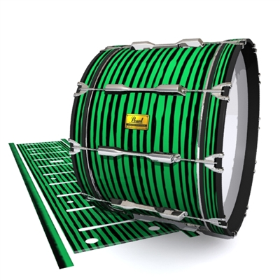 Pearl Championship Maple Bass Drum Slip (OLD) - Lateral Brush Strokes Green and Black (Green)