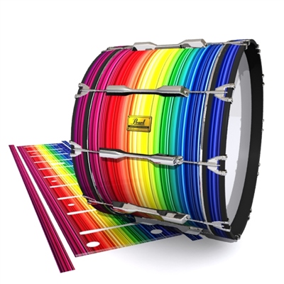 Pearl Championship Maple Bass Drum Slip (Old) - Rainbow Stripes (Themed)