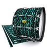 Pearl Championship Maple Bass Drum Slip (OLD) - Wave Brush Strokes Aqua and Black (Blue) (Green)