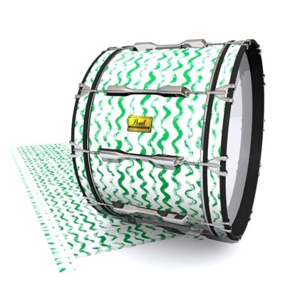 Pearl Championship Maple Bass Drum Slip (OLD) - Wave Brush Strokes Green and White (Green)