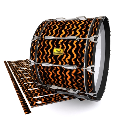 Pearl Championship Maple Bass Drum Slip (OLD) - Wave Brush Strokes Orange and Black (Orange)