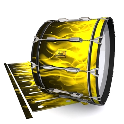 Pearl Championship Maple Bass Drum Slip (Old) - Yellow Flames (Themed)