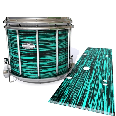Pearl Championship CarbonCore Snare Drum Slip - Chaos Brush Strokes Aqua and Black (Green) (Blue)