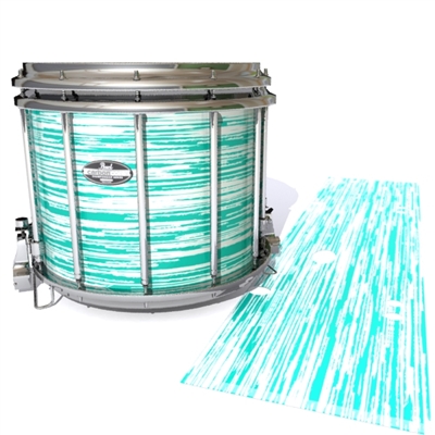 Pearl Championship CarbonCore Snare Drum Slip - Chaos Brush Strokes Aqua and White (Green) (Blue)