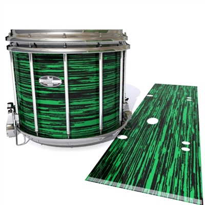 Pearl Championship CarbonCore Snare Drum Slip - Chaos Brush Strokes Green and Black (Green)