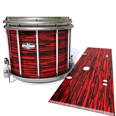 Pearl Championship CarbonCore Snare Drum Slip - Chaos Brush Strokes Red and Black (Red)