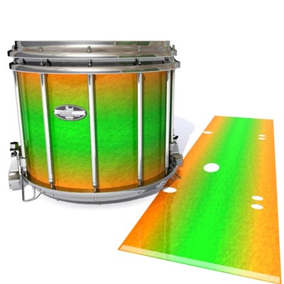 Pearl Championship CarbonCore Snare Drum Slip - Green Prairie Fade (Green) (Orange)