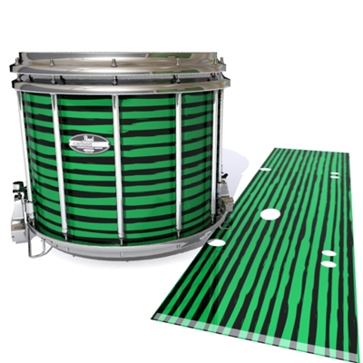 Pearl Championship CarbonCore Snare Drum Slip - Lateral Brush Strokes Green and Black (Green)