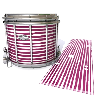Pearl Championship CarbonCore Snare Drum Slip - Lateral Brush Strokes Maroon and White (Red)