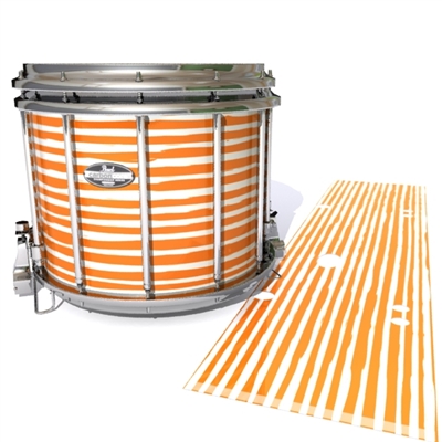 Pearl Championship CarbonCore Snare Drum Slip - Lateral Brush Strokes Orange and White (Orange)