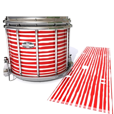 Pearl Championship CarbonCore Snare Drum Slip - Lateral Brush Strokes Red and White (Red)