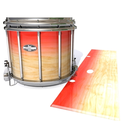 Pearl Championship CarbonCore Snare Drum Slip - Maple Woodgrain Red Fade (Red)
