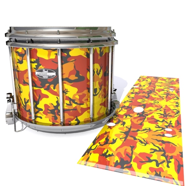 Pearl Championship CarbonCore Snare Drum Slip - November Fall Traditional Camouflage (Red) (Yellow)