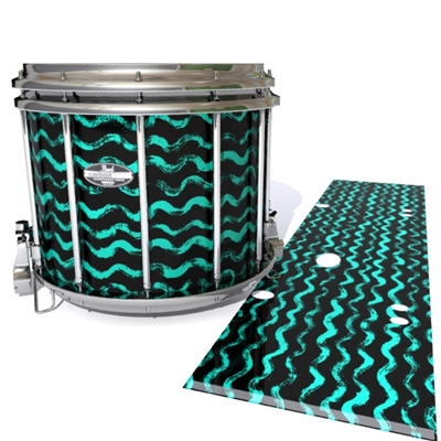 Pearl Championship CarbonCore Snare Drum Slip - Wave Brush Strokes Aqua and Black (Green) (Blue)