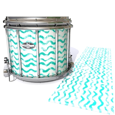 Pearl Championship CarbonCore Snare Drum Slip - Wave Brush Strokes Aqua and White (Green) (Blue)