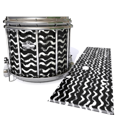 Pearl Championship CarbonCore Snare Drum Slip - Wave Brush Strokes Black and White (Neutral)