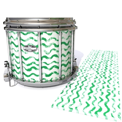 Pearl Championship CarbonCore Snare Drum Slip - Wave Brush Strokes Green and White (Green)