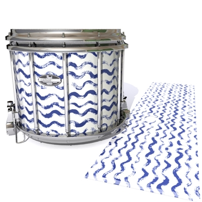 Pearl Championship CarbonCore Snare Drum Slip - Wave Brush Strokes Navy Blue and White (Blue)