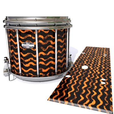 Pearl Championship CarbonCore Snare Drum Slip - Wave Brush Strokes Orange and Black (Orange)