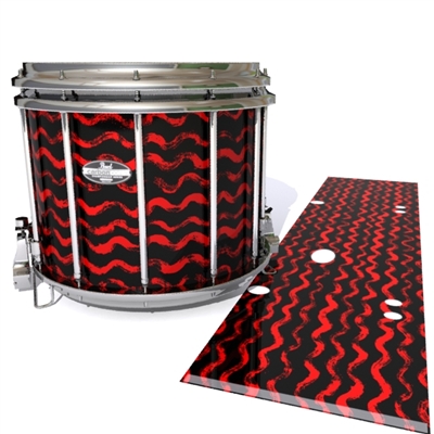 Pearl Championship CarbonCore Snare Drum Slip - Wave Brush Strokes Red and Black (Red)