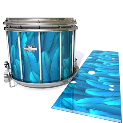 Pearl Championship CarbonCore Snare Drum Slip - Blue Feathers (Themed)