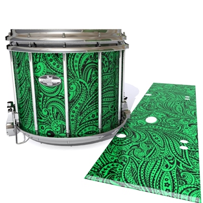 Pearl Championship CarbonCore Snare Drum Slip - Dark Green Paisley (Themed)