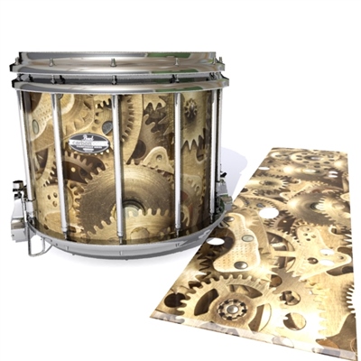 Pearl Championship CarbonCore Snare Drum Slip - Golden Gears (Themed)