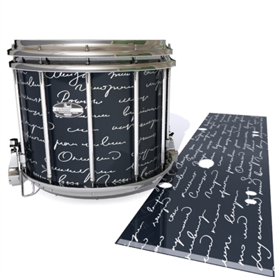 Pearl Championship CarbonCore Snare Drum Slip - Illegible Script on Black (Themed)