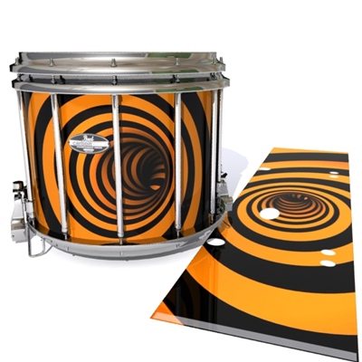 Pearl Championship CarbonCore Snare Drum Slip - Orange Vortex Illusion (Themed)2