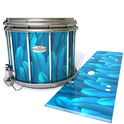 Pearl Championship Maple Snare Drum Slip - Blue Feathers (Themed)