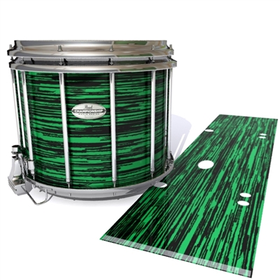 Pearl Championship Maple Snare Drum Slip - Chaos Brush Strokes Green and Black (Green)