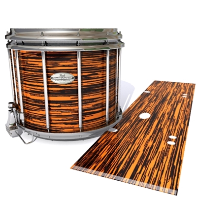 Pearl Championship Maple Snare Drum Slip - Chaos Brush Strokes Orange and Black (Orange)