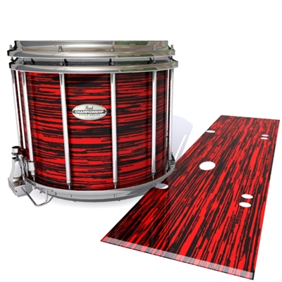 Pearl Championship Maple Snare Drum Slip - Chaos Brush Strokes Red and Black (Red)