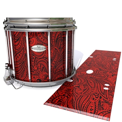 Pearl Championship Maple Snare Drum Slip - Deep Red Paisley (Themed)