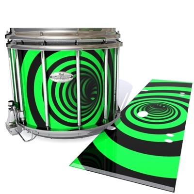 Pearl Championship Maple Snare Drum Slip - Green Vortex Illusion (Themed)