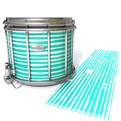 Pearl Championship Maple Snare Drum Slip - Lateral Brush Strokes Aqua and White (Green) (Blue)