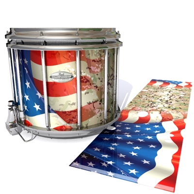 Pearl Championship Maple Snare Drum Slip - Patriotic Camo Fade