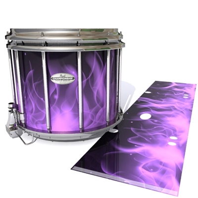 Pearl Championship Maple Snare Drum Slip - Purple Flames (Themed)
