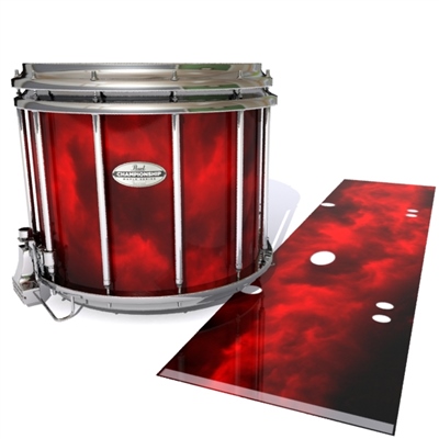 Pearl Championship Maple Snare Drum Slip - Red Smokey Clouds (Themed)