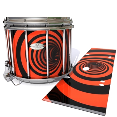 Pearl Championship Maple Snare Drum Slip - Red Vortex Illusion (Themed)