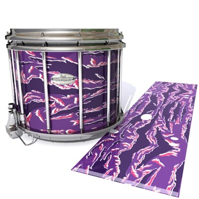 Pearl Championship Maple Snare Drum Slip - Violet Voltage Tiger Camouflage (Purple)