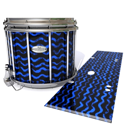 Pearl Championship Maple Snare Drum Slip - Wave Brush Strokes Blue and Black (Blue)