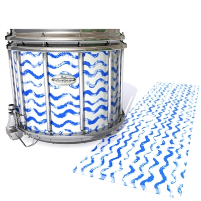 Pearl Championship Maple Snare Drum Slip - Wave Brush Strokes Blue and White (Blue)